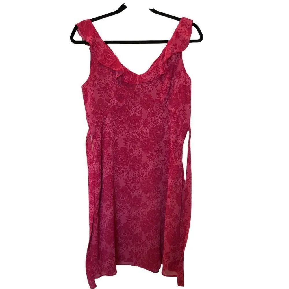 Old Navy collection sun dress Midi sleeveless cranberry v neck lined Size 6